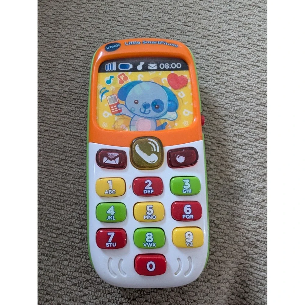 VTech‎ Little SmartPhone Orange Green Puppy Learning Toy Music Lights works